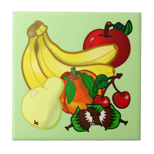 Bright Colors of Fruit Wonderful Kitchen Tile