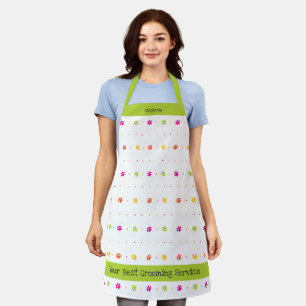 Bright Colors Paw Print Animal Worker Apron