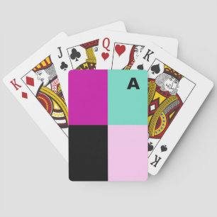 Bright Colour Block Geometric Abstract Monogrammed Playing Cards