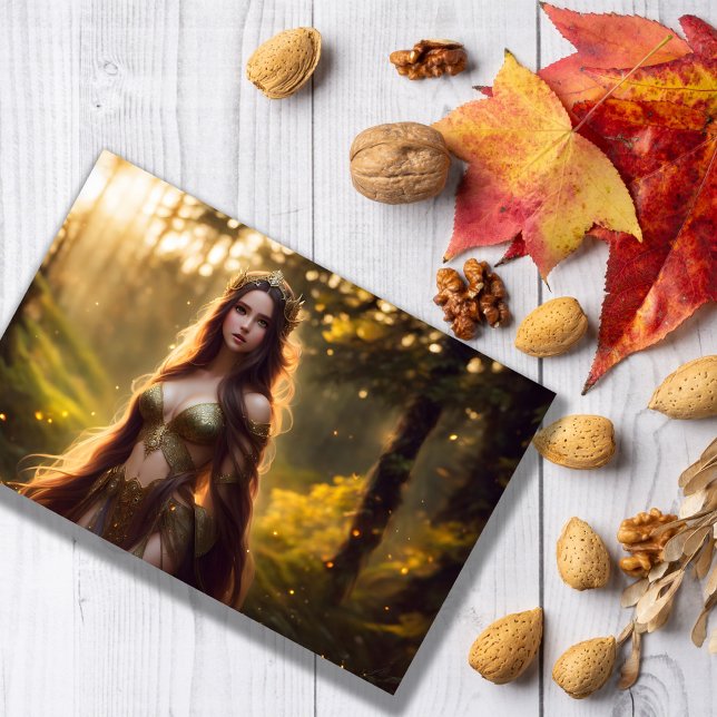 bright colour crown fae princess nature dryad art  postcard (Creator Uploaded)