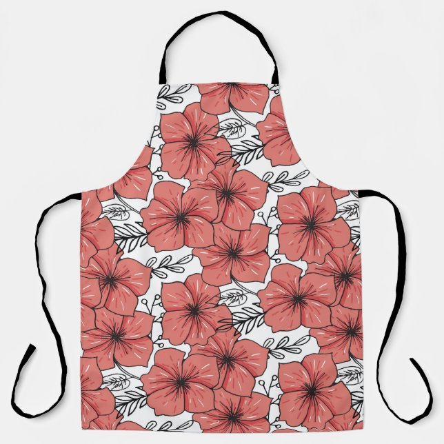 Bright Colour Floral Sketch, Seamless. Apron (Front)