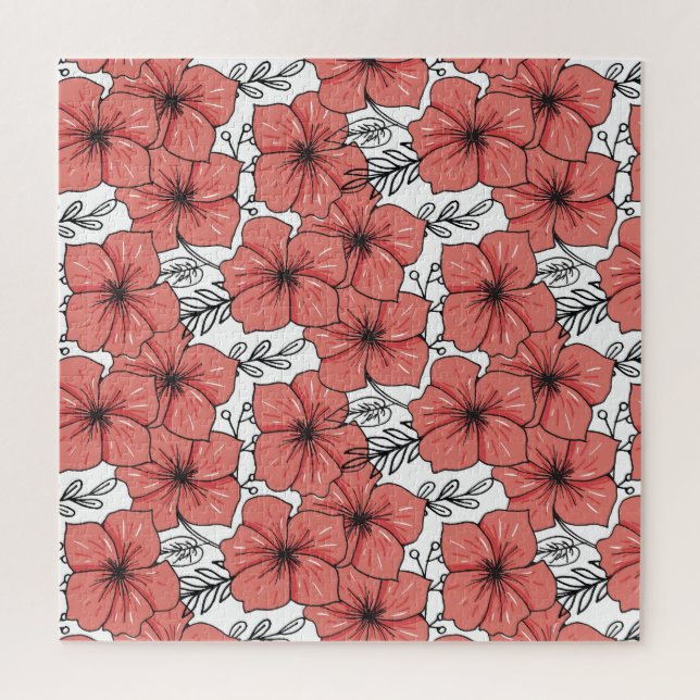 Bright Colour Floral Sketch, Seamless. Jigsaw Puzzle (Vertical)
