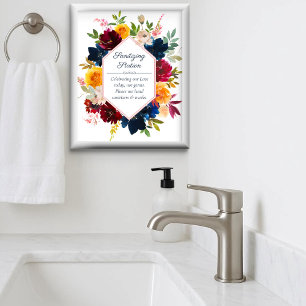 Bright Colour Floral Wedding Sanitising Station Poster