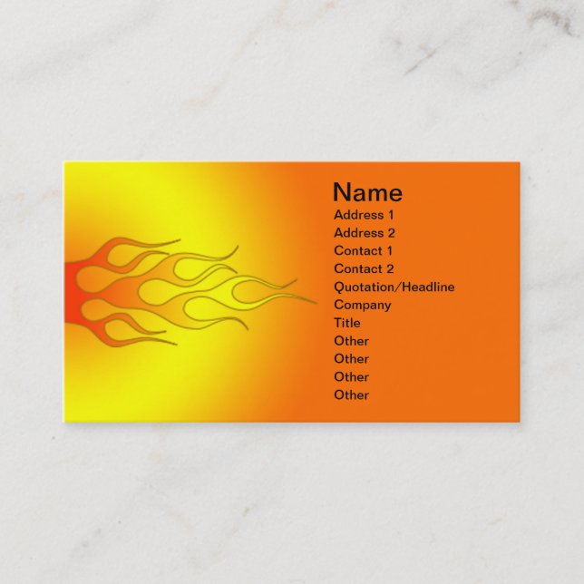 bright colour racing flames business card (Front)