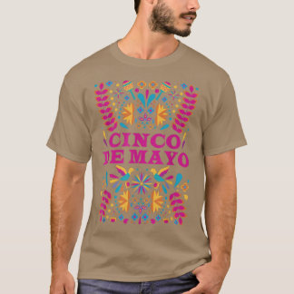 Bright Coloured Cinco De Mayo Flower Graphic for W T-Shirt