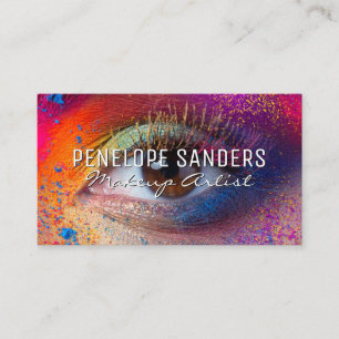 Bright Coloured Fashion Make Up Womans Eye Business Card