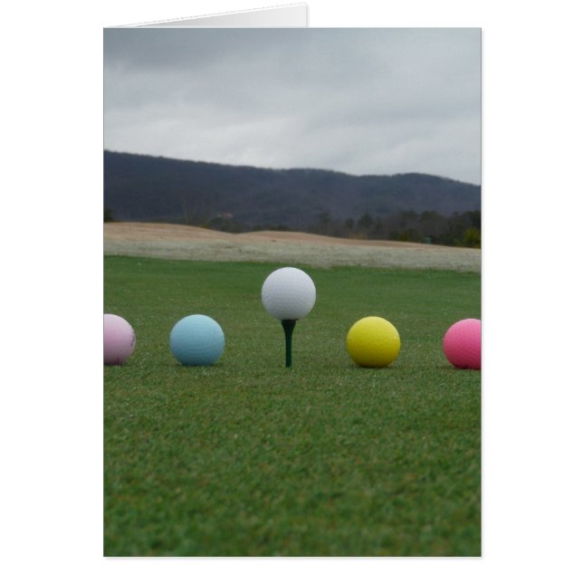 bright coloured Golf Balls on a mountain (Front)