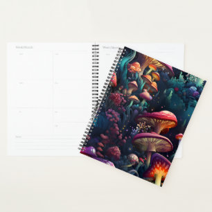 Bright Coloured Mushrooms Planner