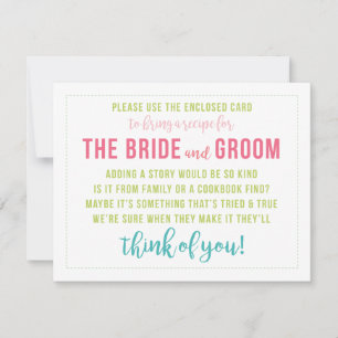 Bright Coloured Recipe Card Shower Insert