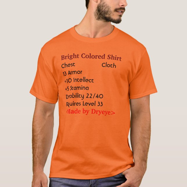 Bright Coloured Shirt (Cloth Armour) - With Stats (Front)