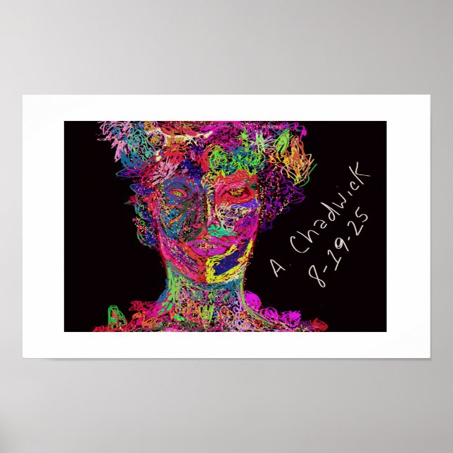 Bright Coloured Silhouette Poster Print (Front)