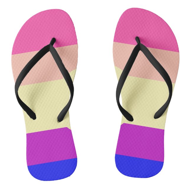 Bright Coloured Stripes-Summer- Jandals (Footbed)