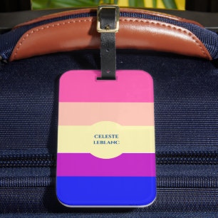 Bright Coloured Stripes-Summer- Luggage Tag