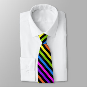 Bright Coloured Stripes with Black Tie