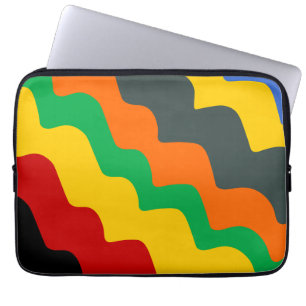 Bright coloured wavy ocean waves gradient  laptop sleeve