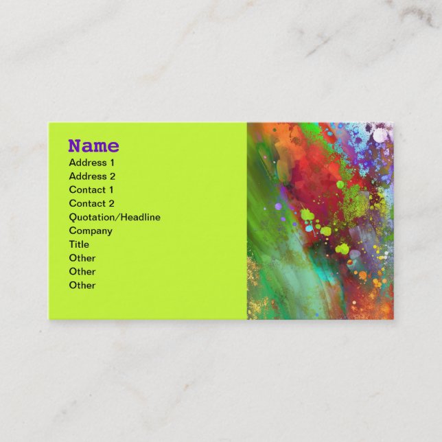 bright colourful abstract art business card (Front)