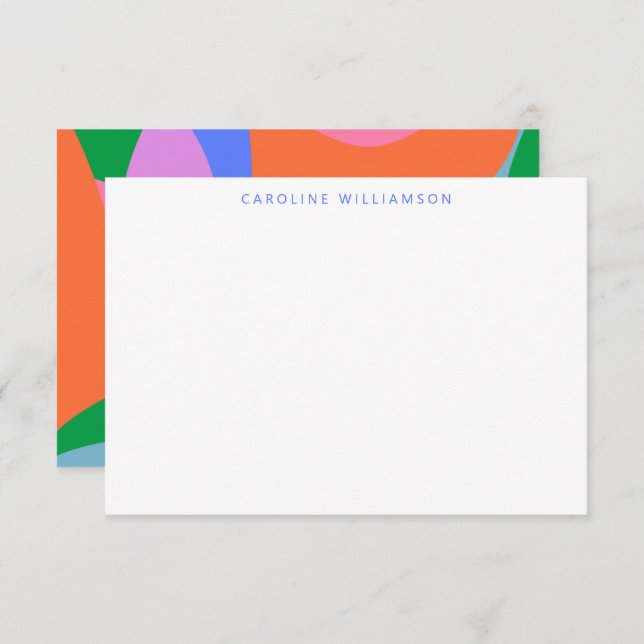 Bright Colourful Abstract Art Custom Name Card (Front/Back)