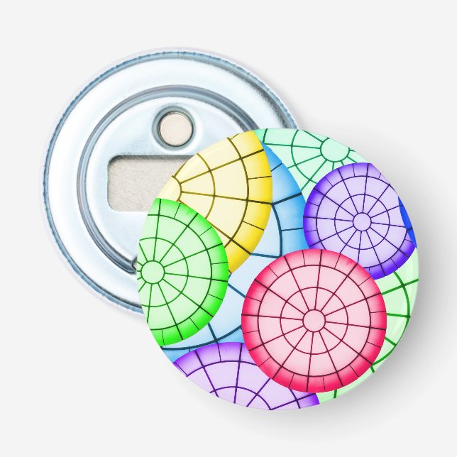 Bright Colourful Abstract Circles Pattern Bottle Opener (Front)