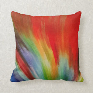 bright colourful abstract paint watercolor art cushion