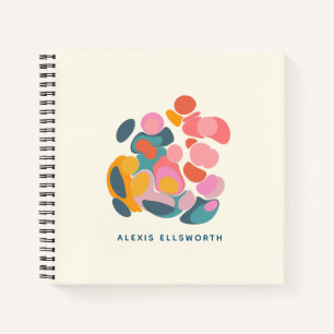 Bright Colourful Abstract Shapes Personalised Notebook