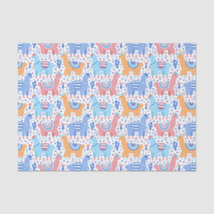 Bright Colourful Alpaca Pattern Tissue Paper