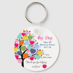 Bright colourful apple tree helping us grow key ring