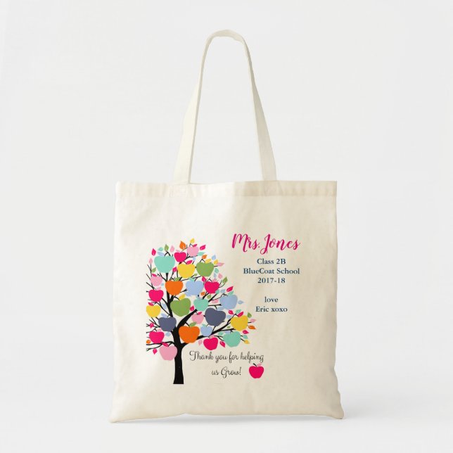 Bright colourful apple tree helping us grow tote bag (Front)