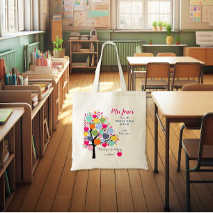 Bright colourful apple tree helping us grow tote bag