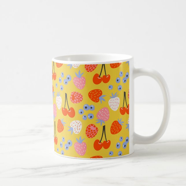Bright Colourful Berry Fruit Pattern Coffee Mug (Right)