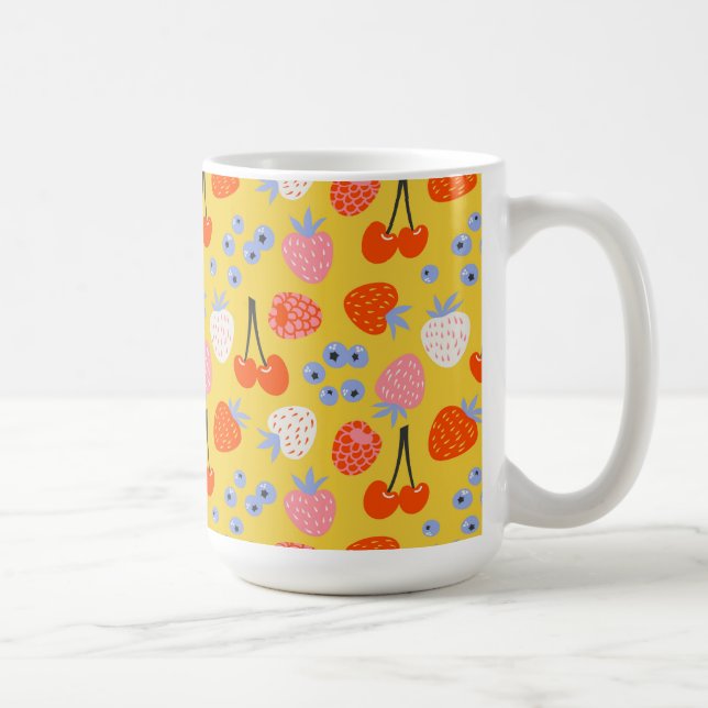 Bright Colourful Berry Fruit Pattern Coffee Mug (Right)