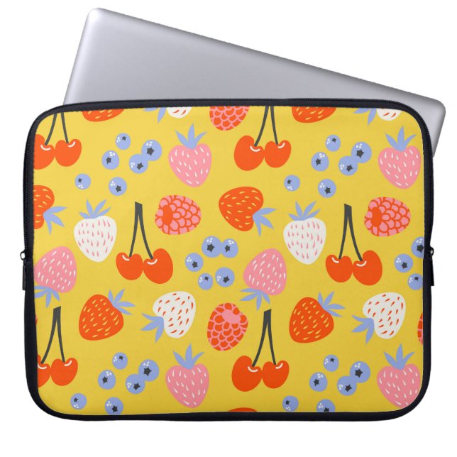 Bright Colourful Berry Fruit Pattern Laptop Sleeve (Front)