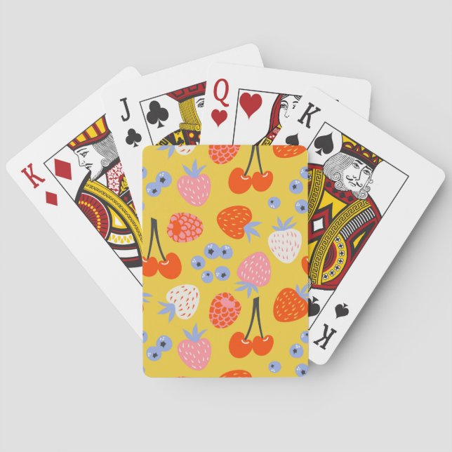Bright Colourful Berry Fruit Pattern Playing Cards (Back)