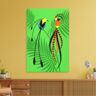 Bright Colourful Birds of Paradise Canvas Print