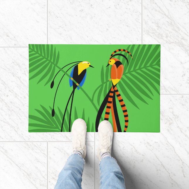 Bright Colourful Birds of Paradise Doormat (Indoor)