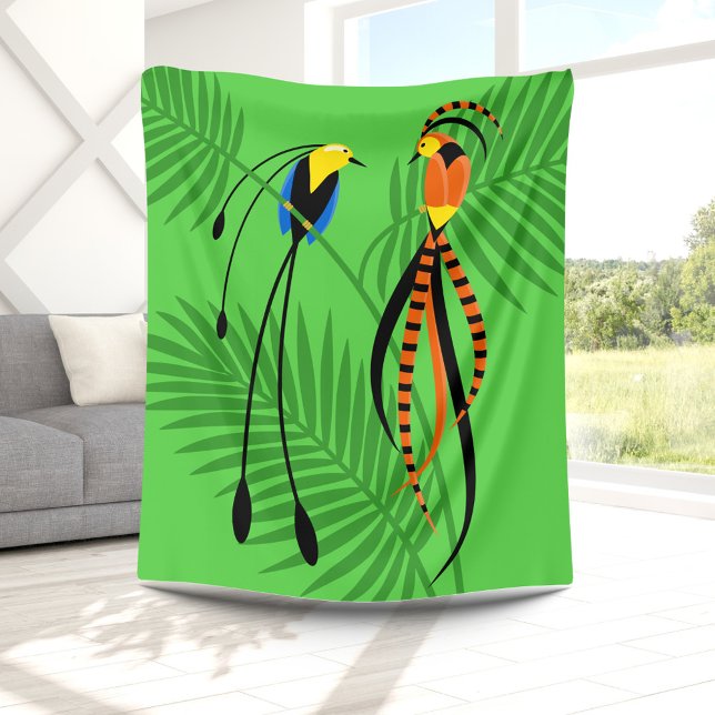 Bright Colourful Birds of Paradise Fleece Blanket (Creator Uploaded)