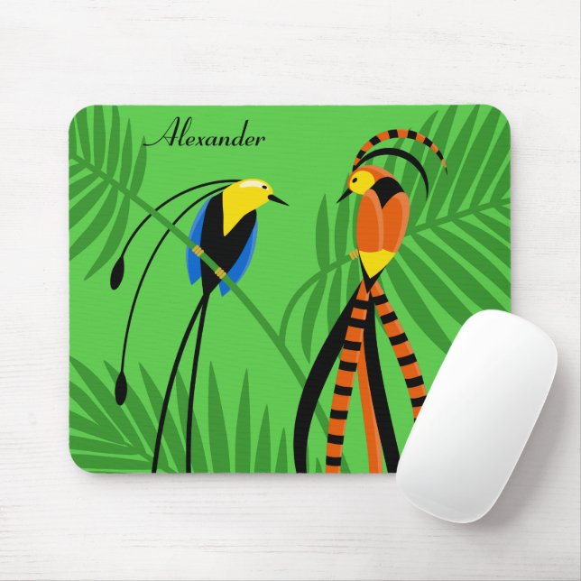 Bright Colourful Birds of Paradise Mouse Pad (With Mouse)