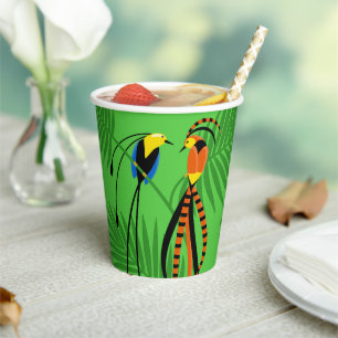 Bright Colourful Birds of Paradise Paper Cups