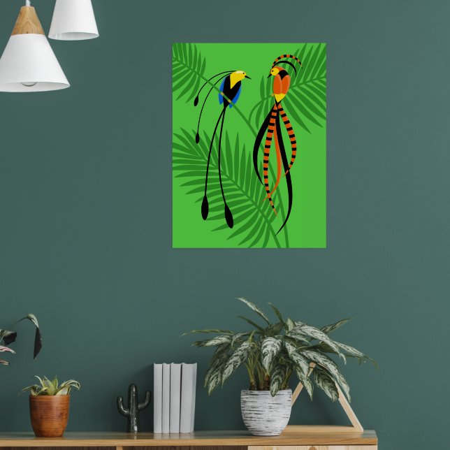 Bright Colourful Birds of Paradise Poster (Living Room 1)