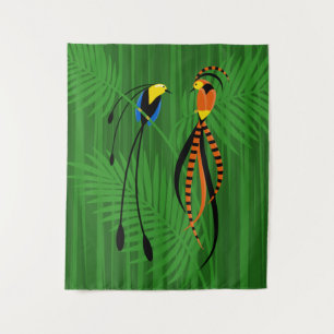 Bright Colourful Birds of Paradise Tapestry