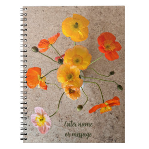 Bright Colourful Birthday Poppy Notebook
