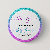 Bright Colourful Blue Purple Thank You Baby Shower