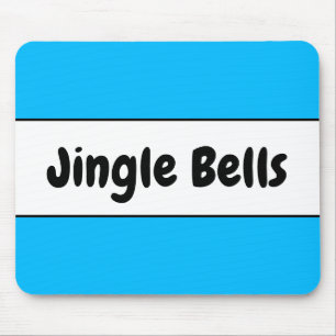 Bright Colourful Blue White Christmas Jingle Bells Mouse Pad