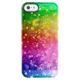 Bright Colourful Bokeh Modern Glitter Clear iPhone SE/5/5s Case