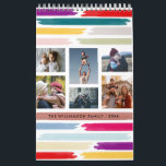 Bright & Colourful Brush Strokes 12 Month Photo Calendar<br><div class="desc">This trendy and very modern 12 month calendar allows you to personalise the front cover and each month with a photo of your choice by using the template boxes provided.</div>