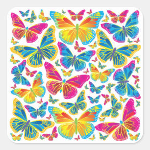 Bright colourful butterflies decorative stickers