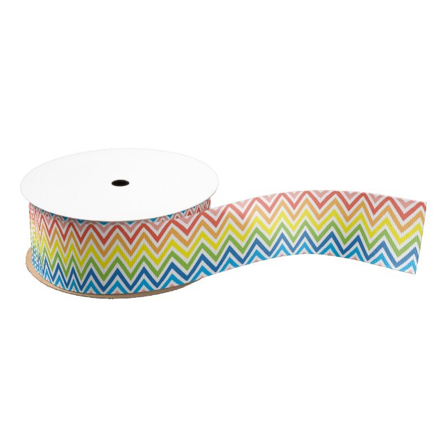 Bright Colourful Chevron Grosgrain Ribbon (Spool)