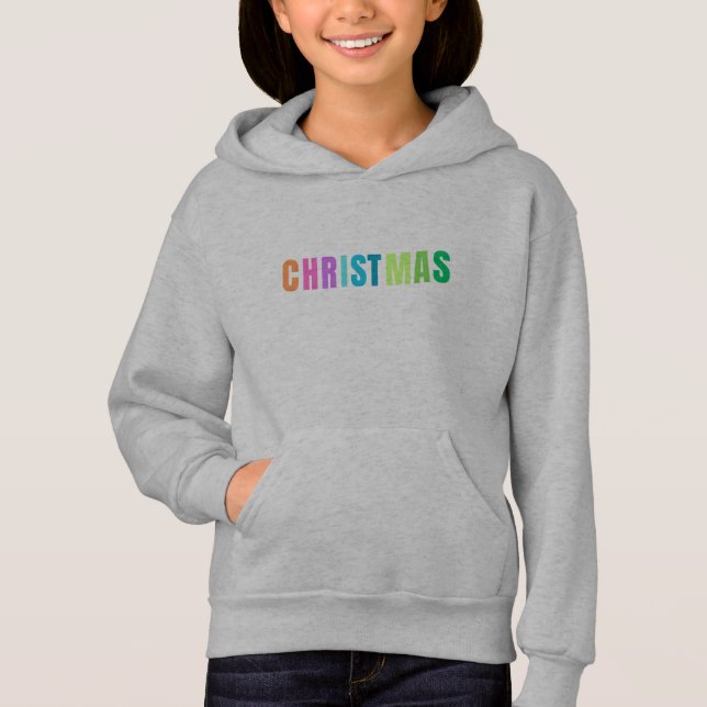 Bright Colourful Christmas Modern Text Girl’s (Front)