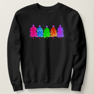 Bright Colourful Christmas Trees Sweatshirt