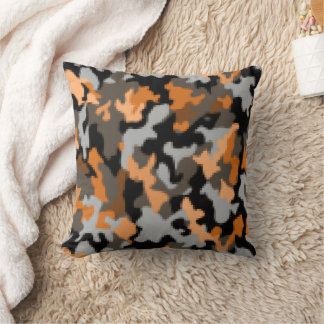 Bright Colourful Cool Camo Pattern Cushion