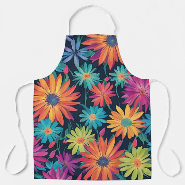 Bright Colourful Daisies Apron (Front)